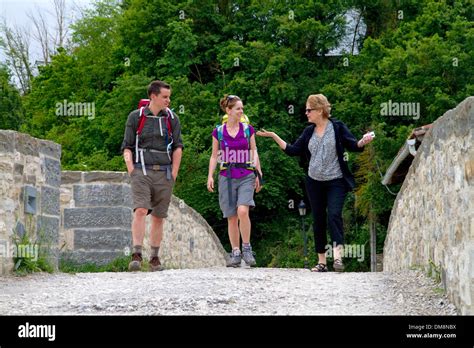 Modern Day Pilgrims Walk Along The Camino De Santiago The Way Of St