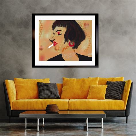 Smoking Woman Art, Smoking Female Portrait Print, Funky Feminist Art, Pop Art Feminist, Feminist ...