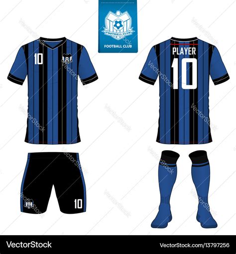 Set Of Soccer Kit Or Football Jersey Template Vector Image