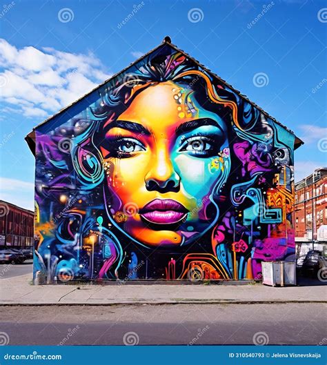 Mural Art at East Williamsburg in Brooklyn. Stock Illustration