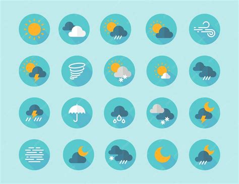 premium vector weather flat icons interface infographic elements