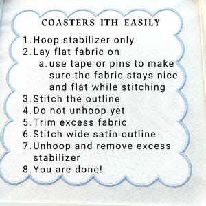 Coasters 8 Types In Assorted Sizes Coaster ITH In The Hoop Easily