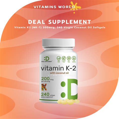 Deal Supplement Vitamin K Mk Mcg Virgin Coconut Oil