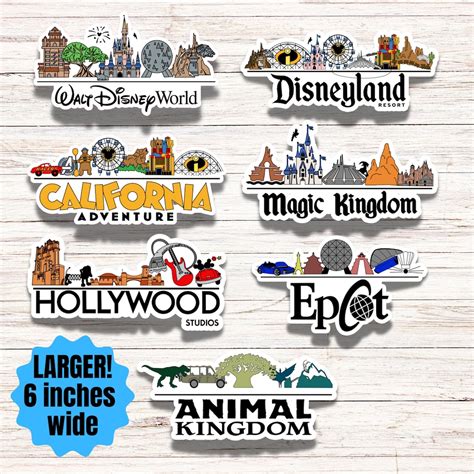 walt disney world disney land skyline sticker   size magic