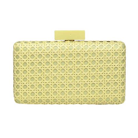 Clutch Nude Palha Tran Ada Trama Formato Retangular Milene J Ias