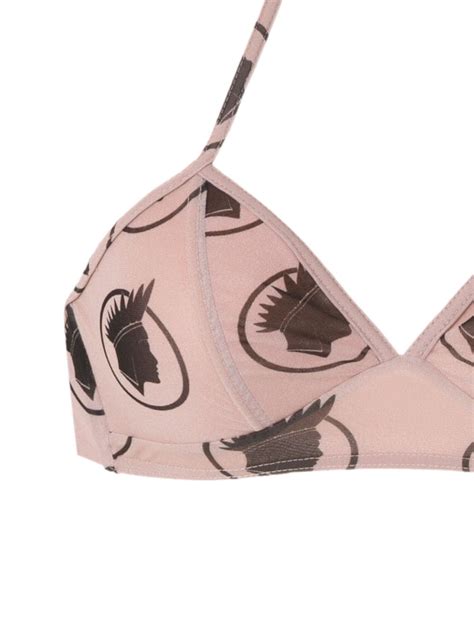 Amir Slama Printed Bikini Set Neutrals FARFETCH