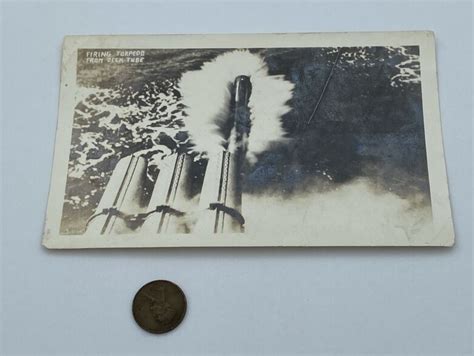 Original Pre Wwii Photo Us Navy Torpedo Tubes Firing 1930 Warship The