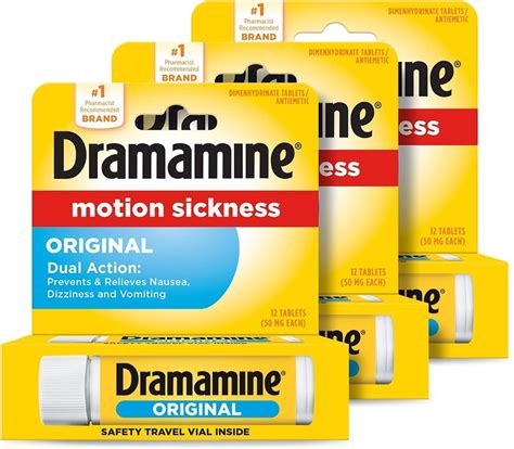 Dramamine Motion Sickness Relief Original Formula Tablets 12 CT Pack