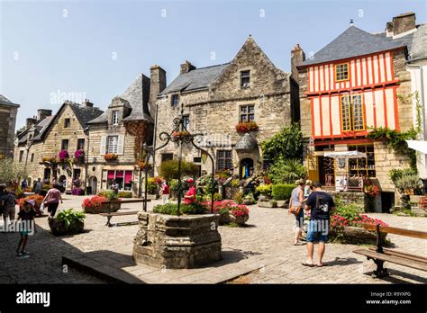Rochefort-en-Terre, France. A street of Rochefort, one of the most ...