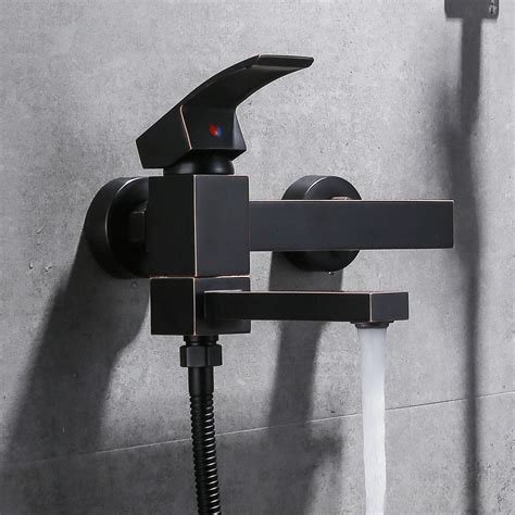 Смеситель для душа черный латунный настенный кран для ванной душ ...