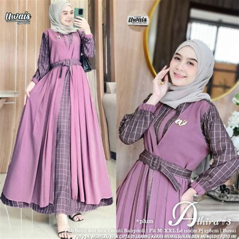 Jual Gamis Athira Kotak Maxy Gamis Ceruty Baby Doll Premium Kekinian