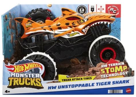 V S Rl S Mattel Hot Wheels Monster Trucks Rc Terepm Sz Tiger Shark Hgv T Vir Ny T S