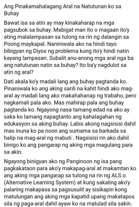 Anu Ano Ang Iyong Natutunan Tungkol Sa Halaga Ng Buhay Sa Kasalukuyan