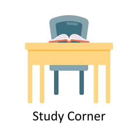 Study Corner Vector Flat Icon Design Illustration Education And