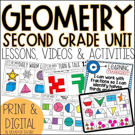 2nd Grade Geometry Worksheets, Lesson Plans & Activities with Videos - The Mountain Teacher