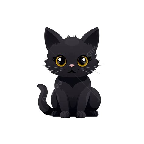 Black Cat, Halloween Cat Character, Cartoon Kitten, Stock Vector ...