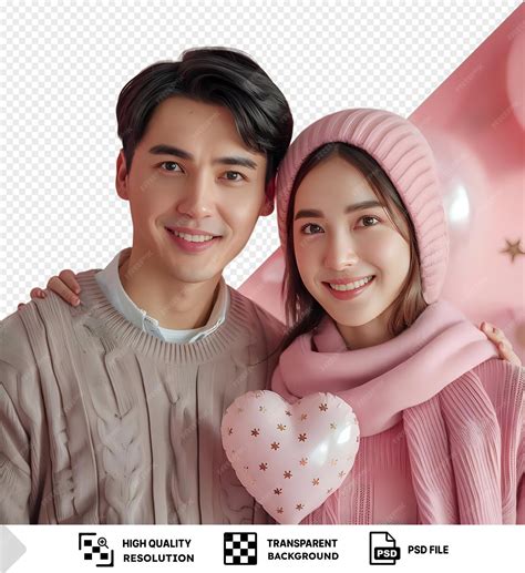 Potrait young couple celebrating valentines day and feeling happy