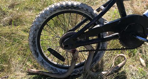 Boy's close call after shocking find in bike wheel