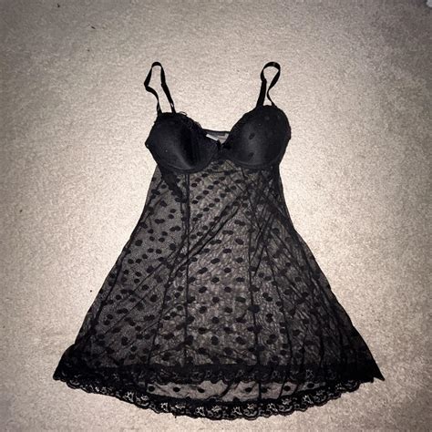 Rampage Sheer Lace Baby Doll Black Lingerie Top With Depop