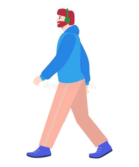Man In Green Headphones Stock Illustration Illustration Of Muscle