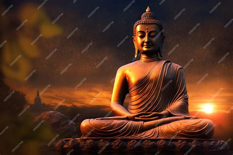 premium photo  statue  buddha sits   lotus position