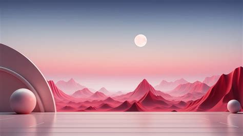 Paisaje 3d Montañas Luna Fondo De Pantalla 4k Id12448