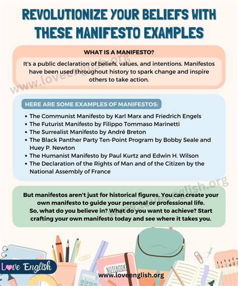 inspiring manifesto examples    project love english