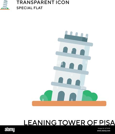 Torre inclinada de pisa vector icono Ilustración de estilo plano EPS