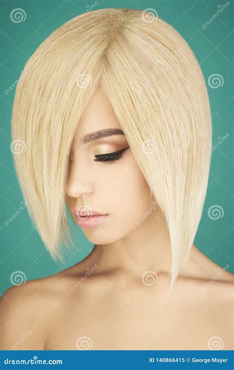 Lovely Asian Woman With Blonde Short Hair Stock Image Image Of Blond Charming 140866415