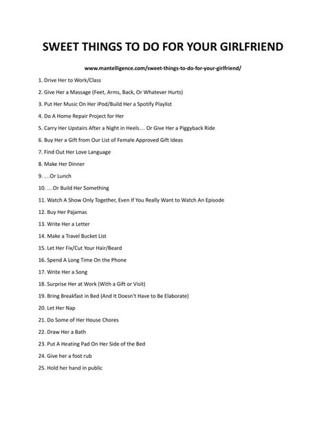 96 Things To Do For Your Girlfriend Sweet Cute Romantic