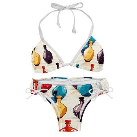 Bowling Detachable Sponge Adjustable Strap Bikini Set Swim Wear Pack Beach Swimsuit Walmart
