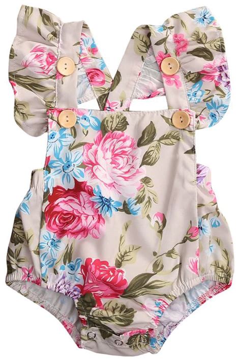 Short Sleeve Floral Romper Baby Girl Outfits Newborn Baby Girl