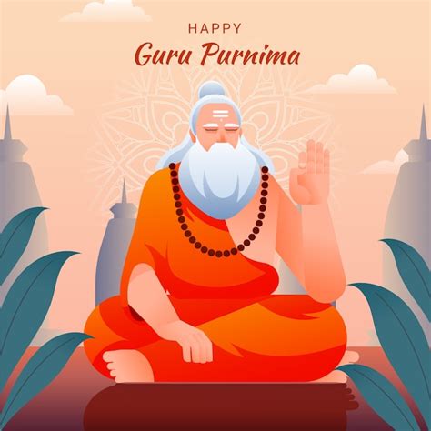 Premium Vector Gradient Guru Purnima Illustration