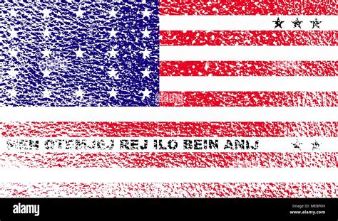 Flag Of Bikini Atoll With Old Texture Vector Illustration Stock Vector Image Art Alamy