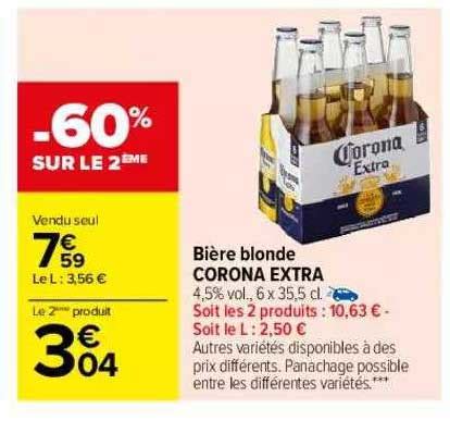 Promo Bi Re Blonde Corona Extra Chez Carrefour Icatalogue Fr