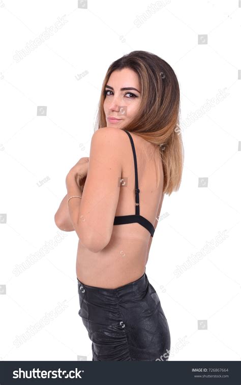 Nude Brunette Girl Dressed Black Lingerie Stock Photo Shutterstock