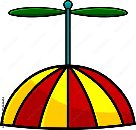 Cartoon Kid Propeller Hat Hand Drawn Illustration Isolated On
