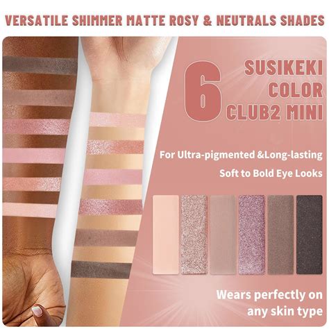 GetUSCart SUSIKEKI 6 Colors Mini Naked Eyeshadow Makeup Palette Rosy Neutral Nude Eye Shadow