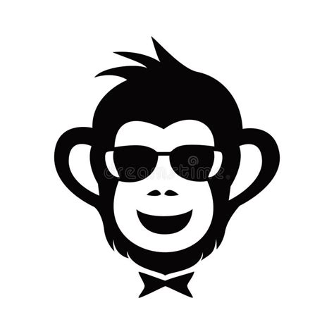 Cool Monkey Head Silhouette Design Stock Vector Illustration Of Flat