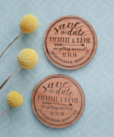 Custom Save The Date Wood Magnet Wooden Save The Dates Wedding Favor