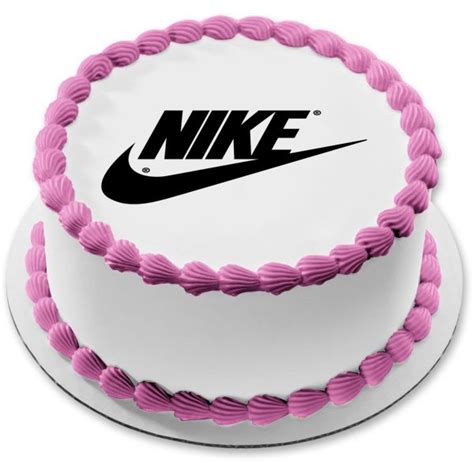 Nike Swoosh Black Logo Edible Cake Topper Image ABPID11386 Nike Cake