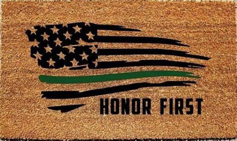 Border Patrol Doormat Honor First Personalized Last Name Border