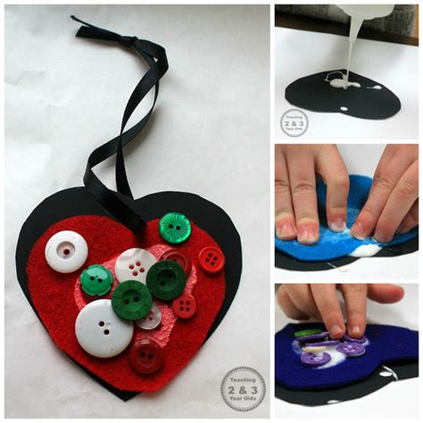 Easy Preschool Valentine's Craft with Buttons