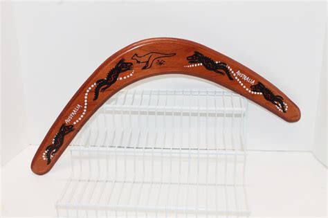 Vintage Solid Wood Return Boomerang 16 Australian Timber Tribul Hand