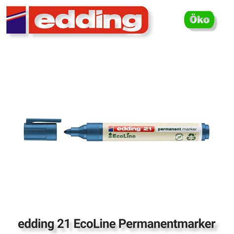 Edding 21 Permanent Marker Eco Ecoline Pen Waterproof Black Blue Red