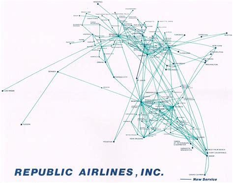 Republic Airlines April Route Map