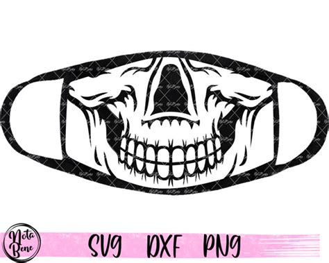 Skull Face Mask Design SVG Skeleton Face Mask Svg Clipart Etsy