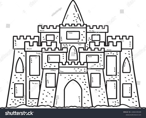 Sand Castle Isolated Coloring Page Stock Vector Royalty Free