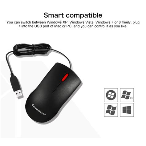 Lenovo M120 Pro Fashion Office Red Dot Wired Mouse (Black) – Alexnld.com