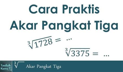 Rumus Cara Mencari Dan Menghitung Akar Pangkat 3 Tiga BprsKu Co Id